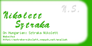 nikolett sztraka business card